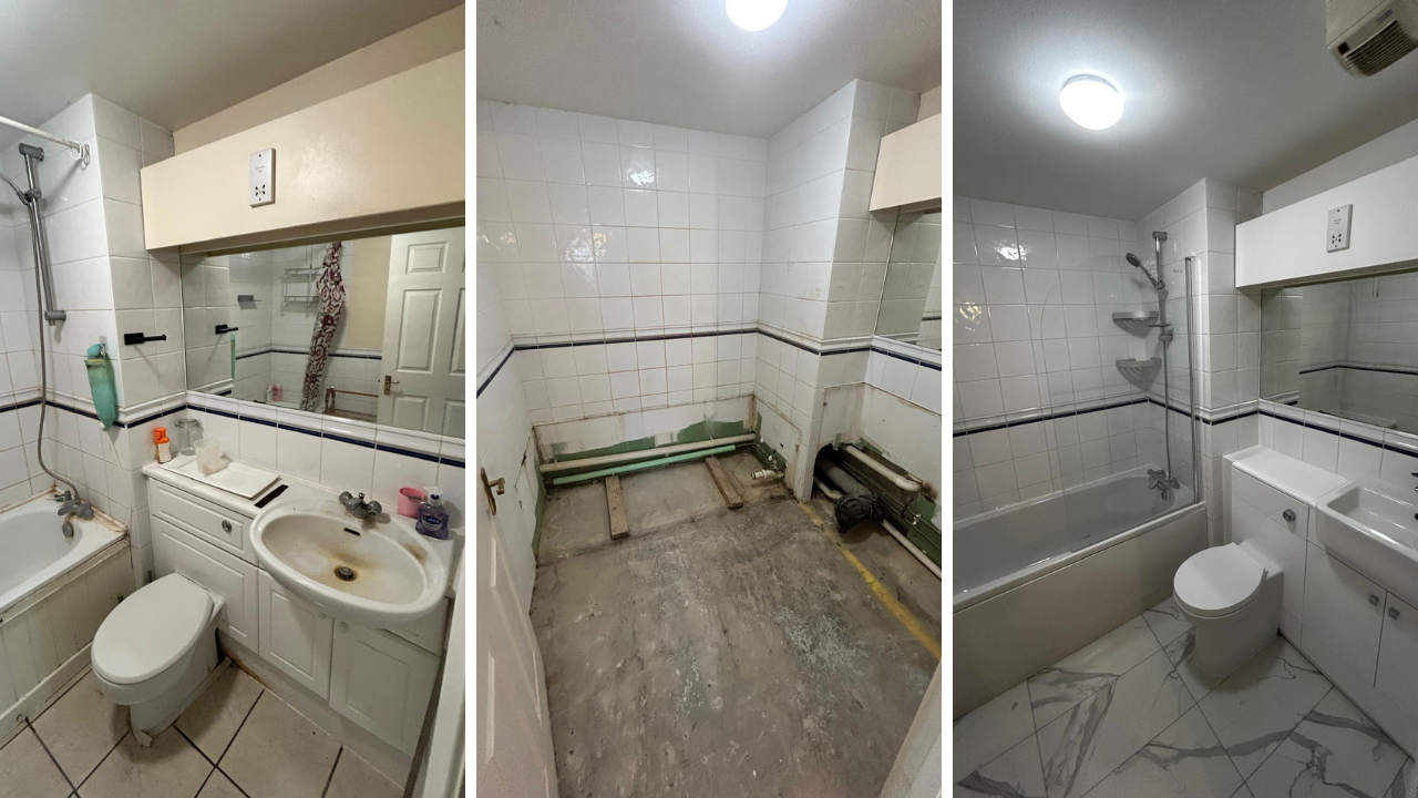 Bathroom refurbishment before and after